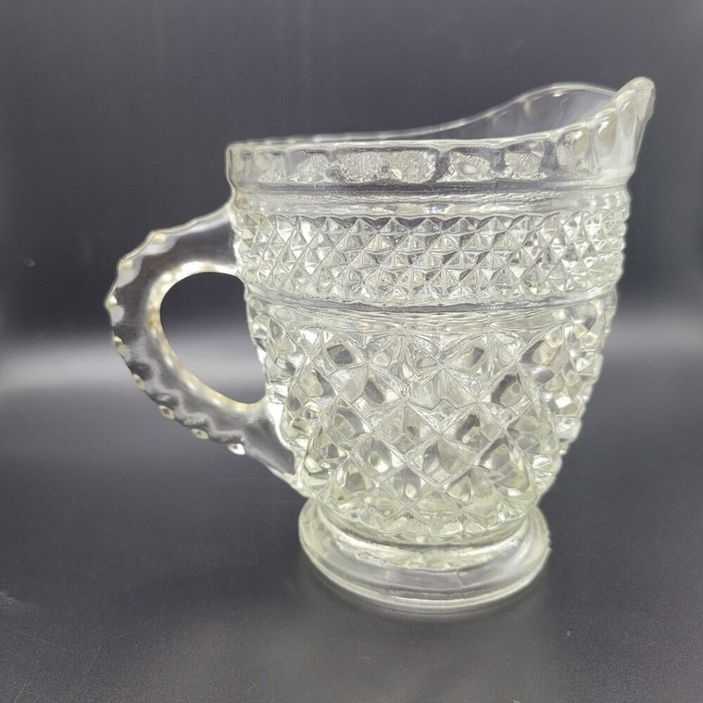Wexford Glass Creamer Pitcher 4 Inch Tall Textured Handle Vintage Replacement‎